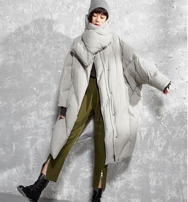 Army Green Women Winter Loose 90% Duck Down Jackets Warm Down Coat Plu –  SimpleLinenLife
