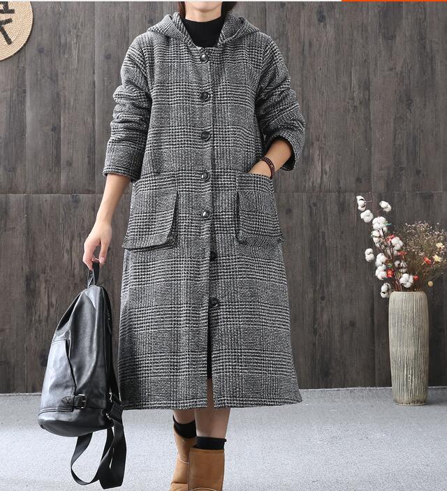 Slit Women Winter Black Vintage Women Wool Coat Jacket 66333 –  SimpleLinenLife