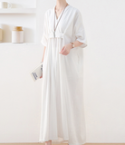 White Linen  Dresses Summer Women Dresses AM962214