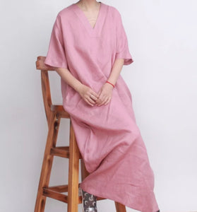 Summer Women's Linen Loose Long Dress/9985