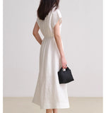 Minimalist Elegant Waist-Tied Long Dress for Women/9522