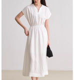 Minimalist Elegant Waist-Tied Long Dress for Women/9522