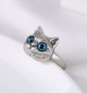 Vintage Personalized Adjustable Cat Ring for Women 0014