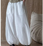 Balloon pants Women Ramie Cotton Wide Leg Pants 0222