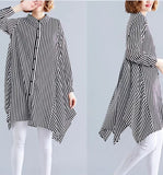 Striped Long-Sleeve Shirt,Spring Autumn Women Shirts 5522