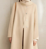 Women Mid-Length Woolen Coat Minimalist Winter Wool Coat Jacket/1955