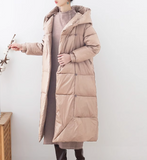 Hooded Winter Puffer Coat Long Irregular Winter Women Down Jacket 61008