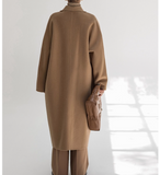 Winter Wool Women Coat Long Warm Woolen Coat 0765