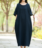 Women Dresses Casual Linen Cotton Women Dresses Chinese Buttons  WG97215