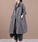 Long Women Cotton Tops Women Coat Long Sleeves Loose Style H9505