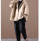 Hooded Women Cotton Tops Women Coat Long Sleeves Loose Style H9506