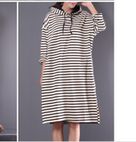 Hooded Autumn Women Dresses Casual Cotton Women Dresses WG97215