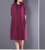 Hooded Autumn Women Dresses Casual Cotton Women Dresses WG97215