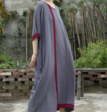 Irregular Hem Linen Women Dresses Casual Women Dresses Bat Sleeve SSM97215