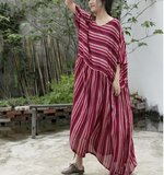 Red Stripe Long Sleeve Autumn Women Dresses Casual Loose Women Dresses SSM97215