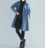 Denim Blue Loose Fall Dresses Casual Women Dresses SSM97213