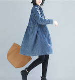 Denim Blue Loose Fall Dresses Casual Women Dresses SSM97213