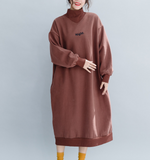 Autumn Fleece Dresses Loose Fall Dresses Casual Women Dresses ZRL97213