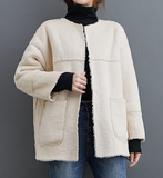 Double Face Fleece Women Spring Casual Coat Loose Short Coat Jacket