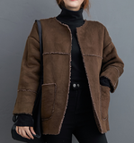 Double Face Fleece Women Spring Casual Coat Loose Short Coat Jacket