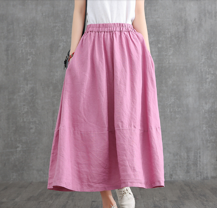 Casual linen loose fitting Women's Skirts DZA2007125 – SimpleLinenLife
