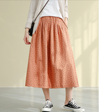 Casual Cotton Linen loose fitting Women's Skirts