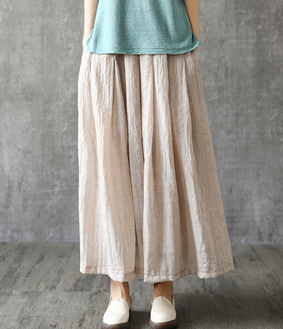 Casual linen loose fitting Women's Skirts DZA2005261 – SimpleLinenLife