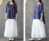 Casual linen loose fitting Women's Skirts