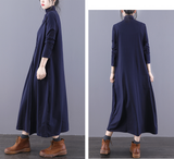 Loose Plus Size Dress Knit Women Autumn Spring Fashion Long Sleeve Dresses JT20952