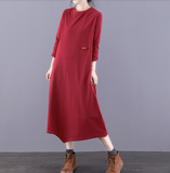 Loose Plus Size Dress Knit Women Autumn Spring Fashion Long Sleeve Dresses JT209533