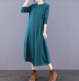 Loose Plus Size Dress Knit Women Autumn Spring Fashion Long Sleeve Dresses JT209533