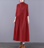 Loose Plus Size Dress Knit Women Autumn Spring Fashion Long Sleeve Dresses JT20952