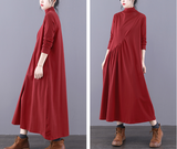 Loose Plus Size Dress Knit Women Autumn Spring Fashion Long Sleeve Dresses JT20952