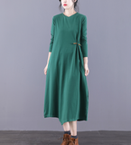 Loose Plus Size Dress Knit Women Autumn Spring Fashion Long Sleeve Dresses JT209533