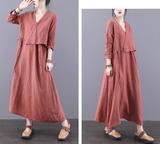 Loose Plus Size Dress Knit Women Autumn Spring Fashion Long Sleeve Dresses JT200951