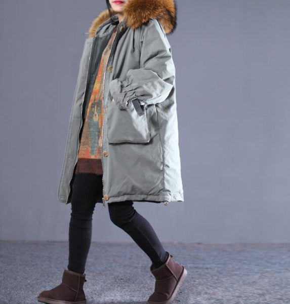 Thick Long Winter Duck Down Jacket, Hooded Down Jacket Women Plus Size