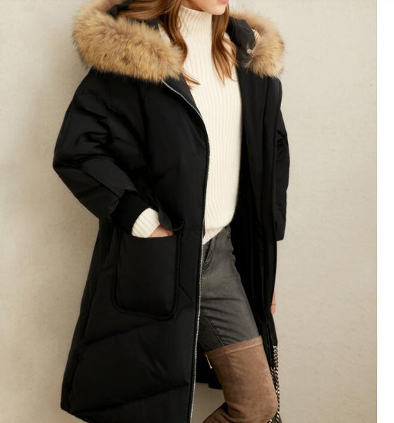 Slit Women Winter Black Vintage Women Wool Coat Jacket 66333