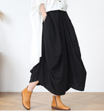 Striped Linen  Women's Skirts