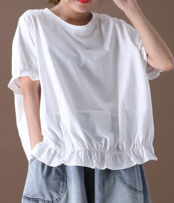 Loose Casual T-Shirts Summer Women Cotton Tops WG961707 – SimpleLinenLife