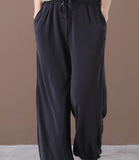 Summer Loose Wide Leg Women Casual Pants Elastic Waist WG05131