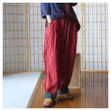 Summer Autumn Linen Wide Leg Pants Women Casual Pants with Pockets PZ97269