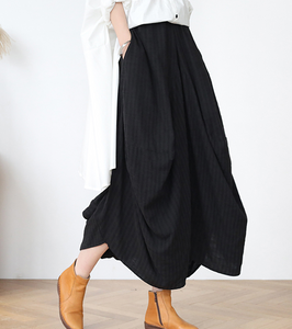 Striped Linen  Women's Skirts