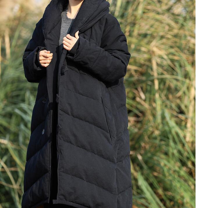 YHWW Down Jacket,Duck Down Jacket Women Winter Long Thick Double Sided  Plaid Coat Female Plus Size Warm Down Parka for Women Slim Clothes,Blue and  Black,M : : Everything Else