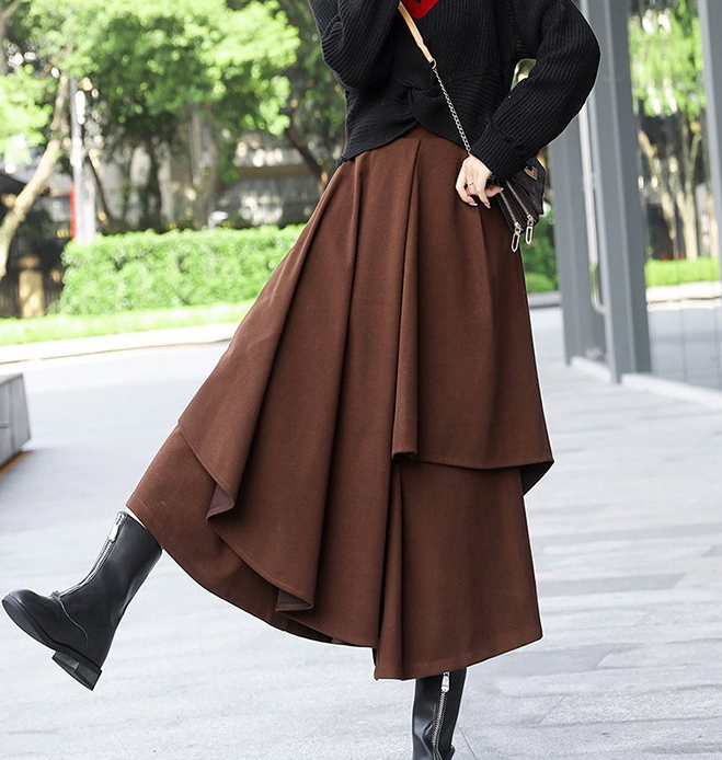 Women's Skirts Winter Wool Skirt XYN98409 – SimpleLinenLife